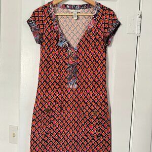 DIANE VON FURSTENBERG Kian Geometric Mini Shift Dress